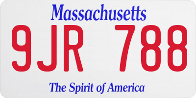 MA license plate 9JR788