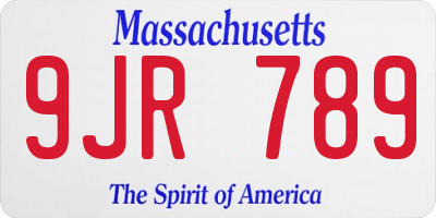 MA license plate 9JR789