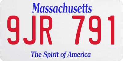 MA license plate 9JR791