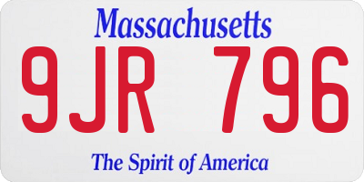 MA license plate 9JR796