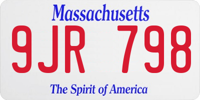 MA license plate 9JR798