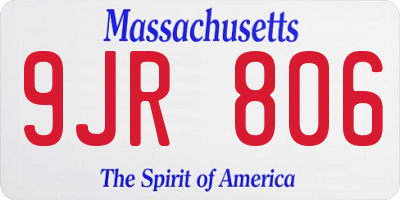 MA license plate 9JR806