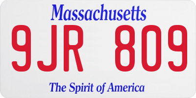 MA license plate 9JR809