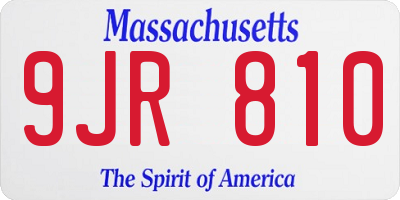 MA license plate 9JR810