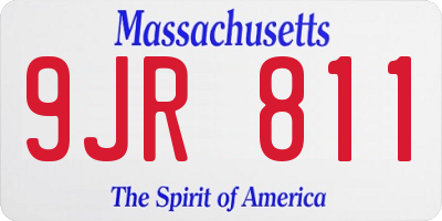 MA license plate 9JR811