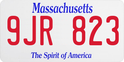 MA license plate 9JR823