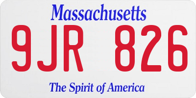 MA license plate 9JR826