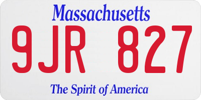 MA license plate 9JR827