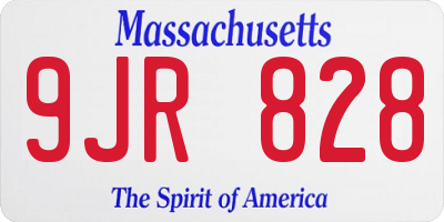 MA license plate 9JR828