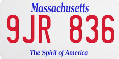 MA license plate 9JR836