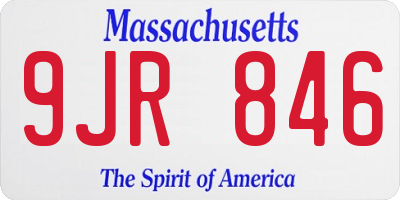 MA license plate 9JR846