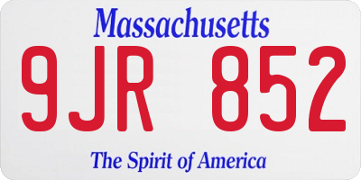 MA license plate 9JR852