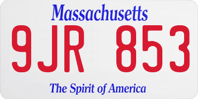 MA license plate 9JR853