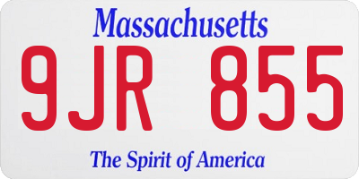MA license plate 9JR855