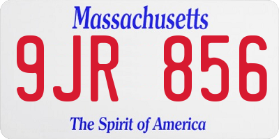 MA license plate 9JR856