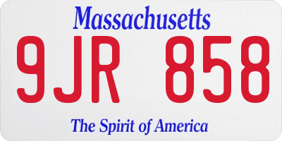 MA license plate 9JR858