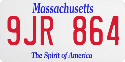 MA license plate 9JR864
