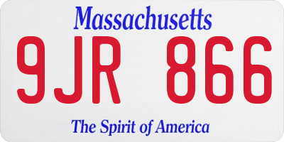 MA license plate 9JR866