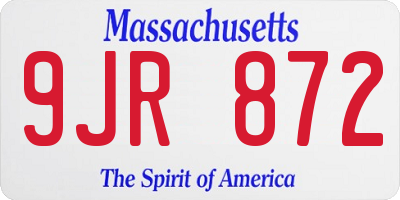 MA license plate 9JR872