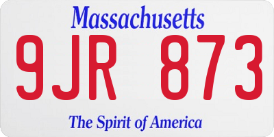MA license plate 9JR873