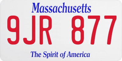 MA license plate 9JR877