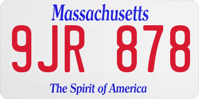 MA license plate 9JR878