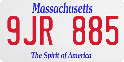 MA license plate 9JR885
