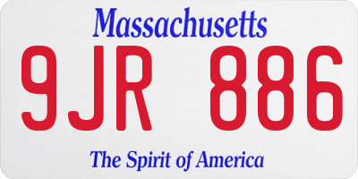 MA license plate 9JR886