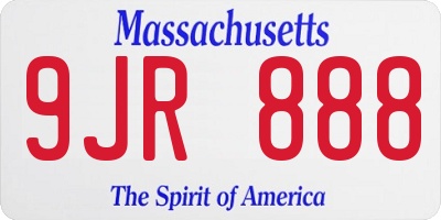 MA license plate 9JR888