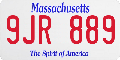 MA license plate 9JR889