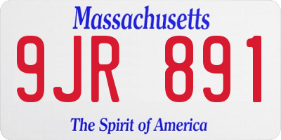 MA license plate 9JR891