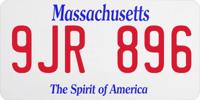 MA license plate 9JR896