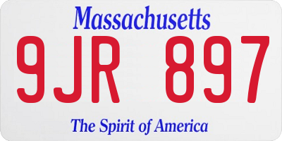 MA license plate 9JR897