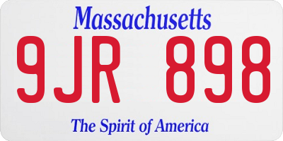 MA license plate 9JR898