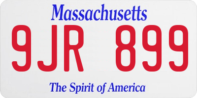MA license plate 9JR899