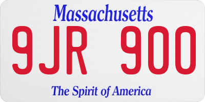 MA license plate 9JR900