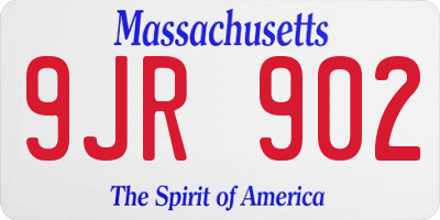 MA license plate 9JR902