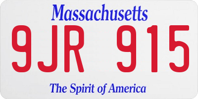 MA license plate 9JR915