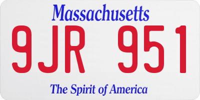 MA license plate 9JR951