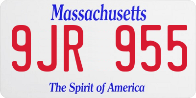 MA license plate 9JR955