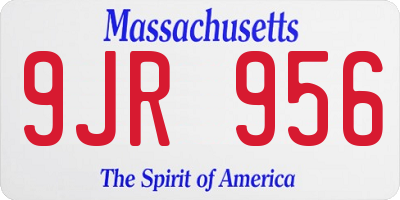 MA license plate 9JR956