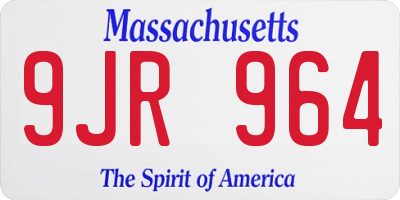 MA license plate 9JR964