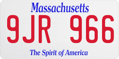 MA license plate 9JR966