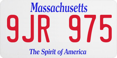 MA license plate 9JR975