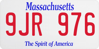 MA license plate 9JR976