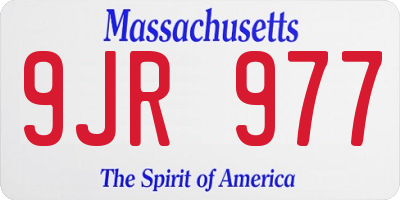 MA license plate 9JR977