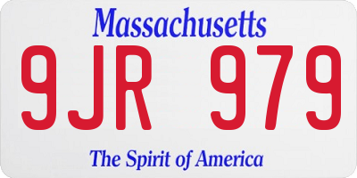 MA license plate 9JR979