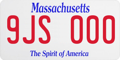 MA license plate 9JS000