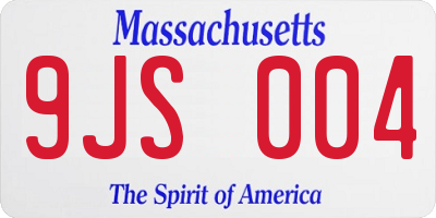 MA license plate 9JS004