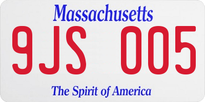 MA license plate 9JS005